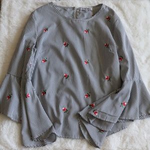 Kontrol contemporary striped and flower blouse